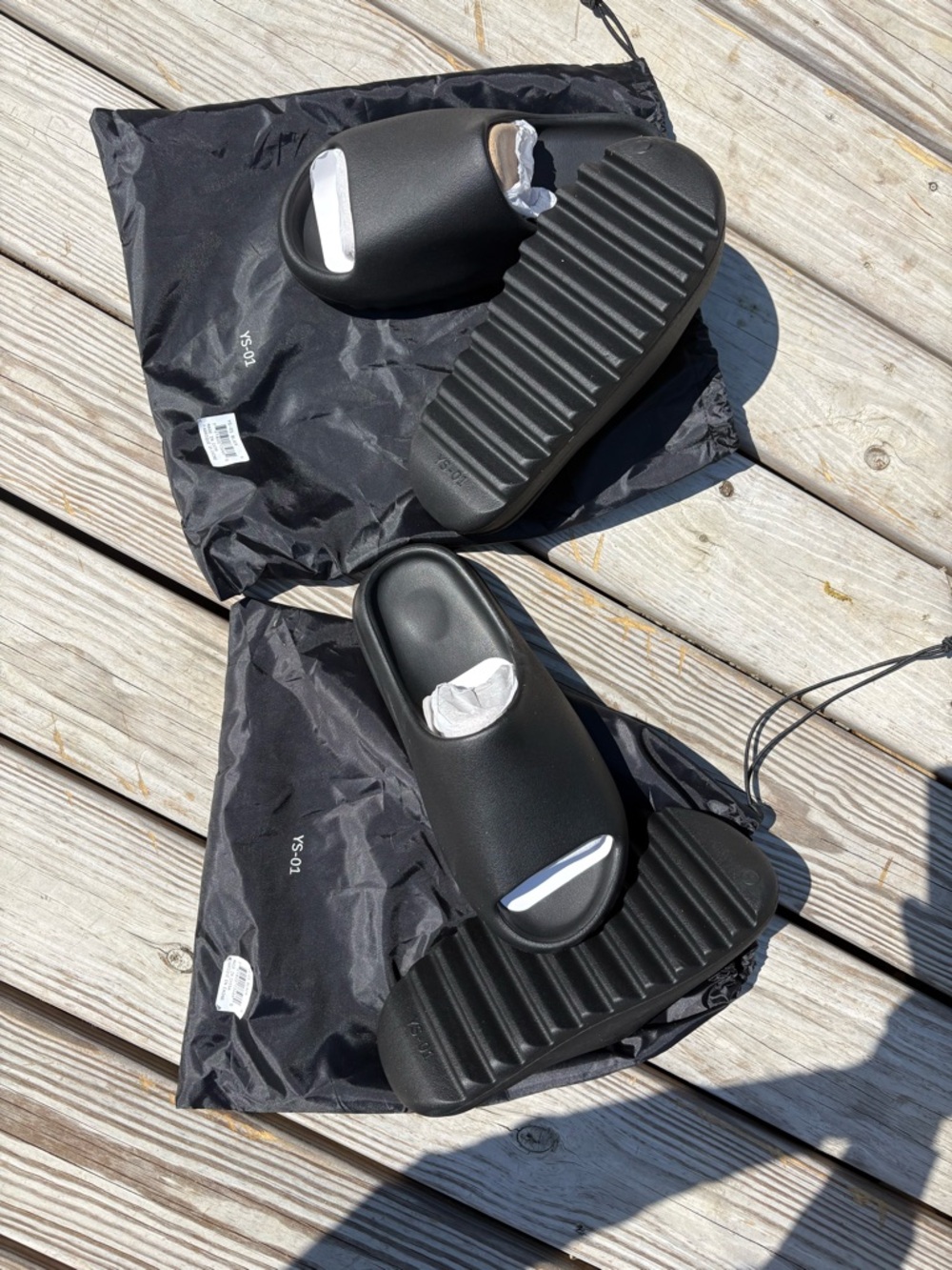 Yeezy onyx Black Slide Sandals 2 pair one for $60 or both $110